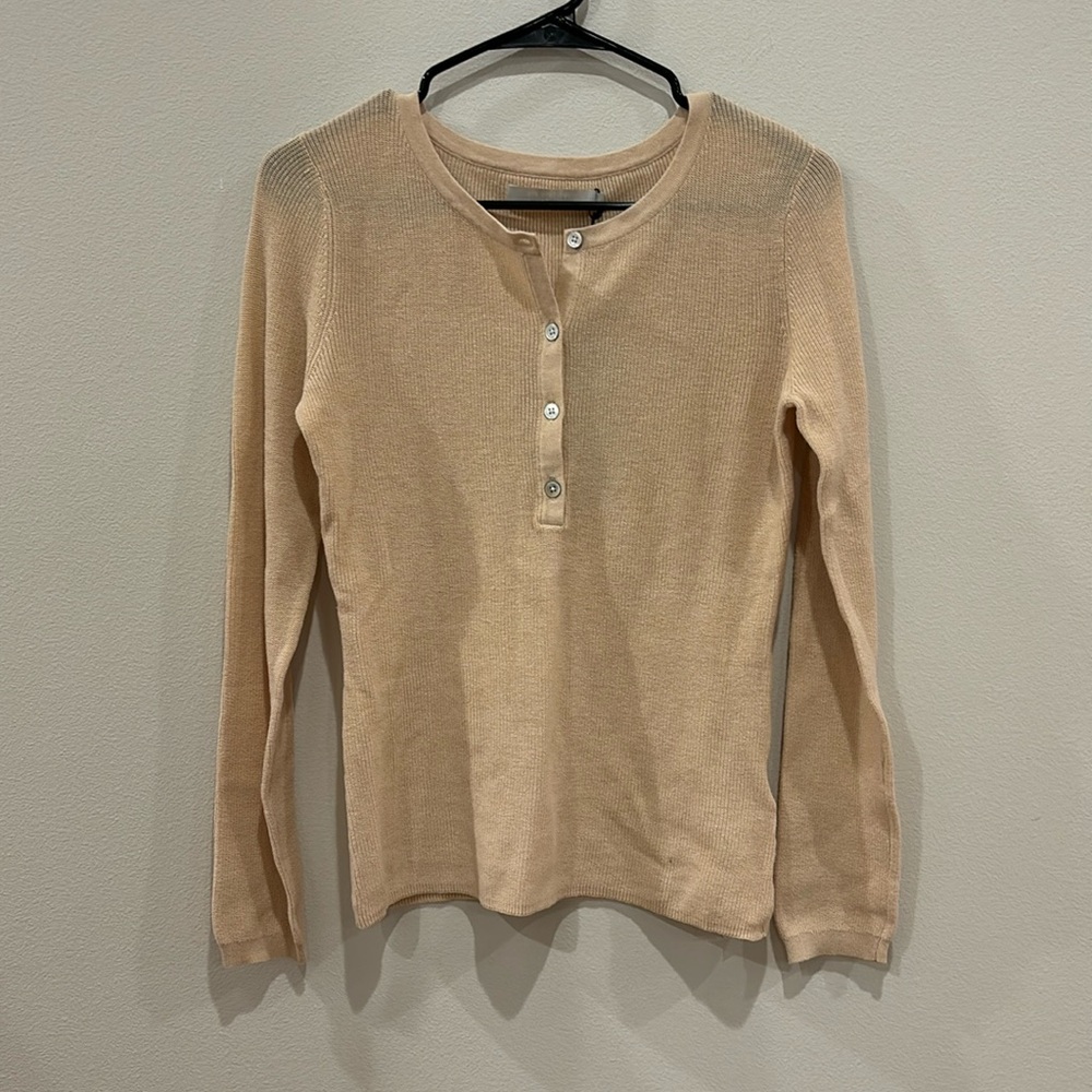 COPY - One Grey Day Knit Sterling Henley Tee NWT